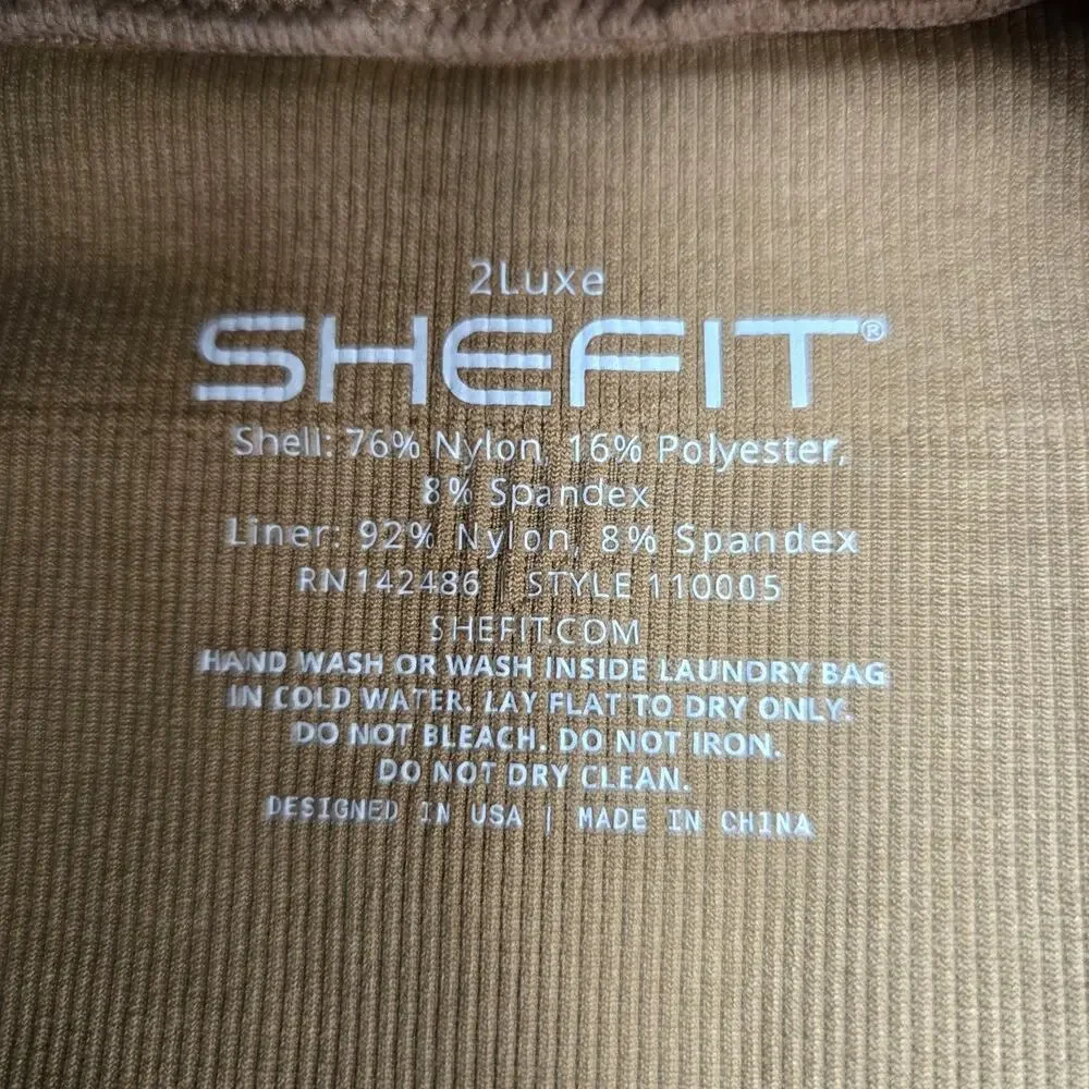 SHEFIT Low Impact Sports Bra Heathered Tan sz 2Luxe Brand New